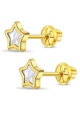 ravishing star shaped yellow gold earrings for toddlers
